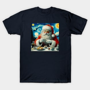 Christmas Santa Claus Van Gogh T-Shirt